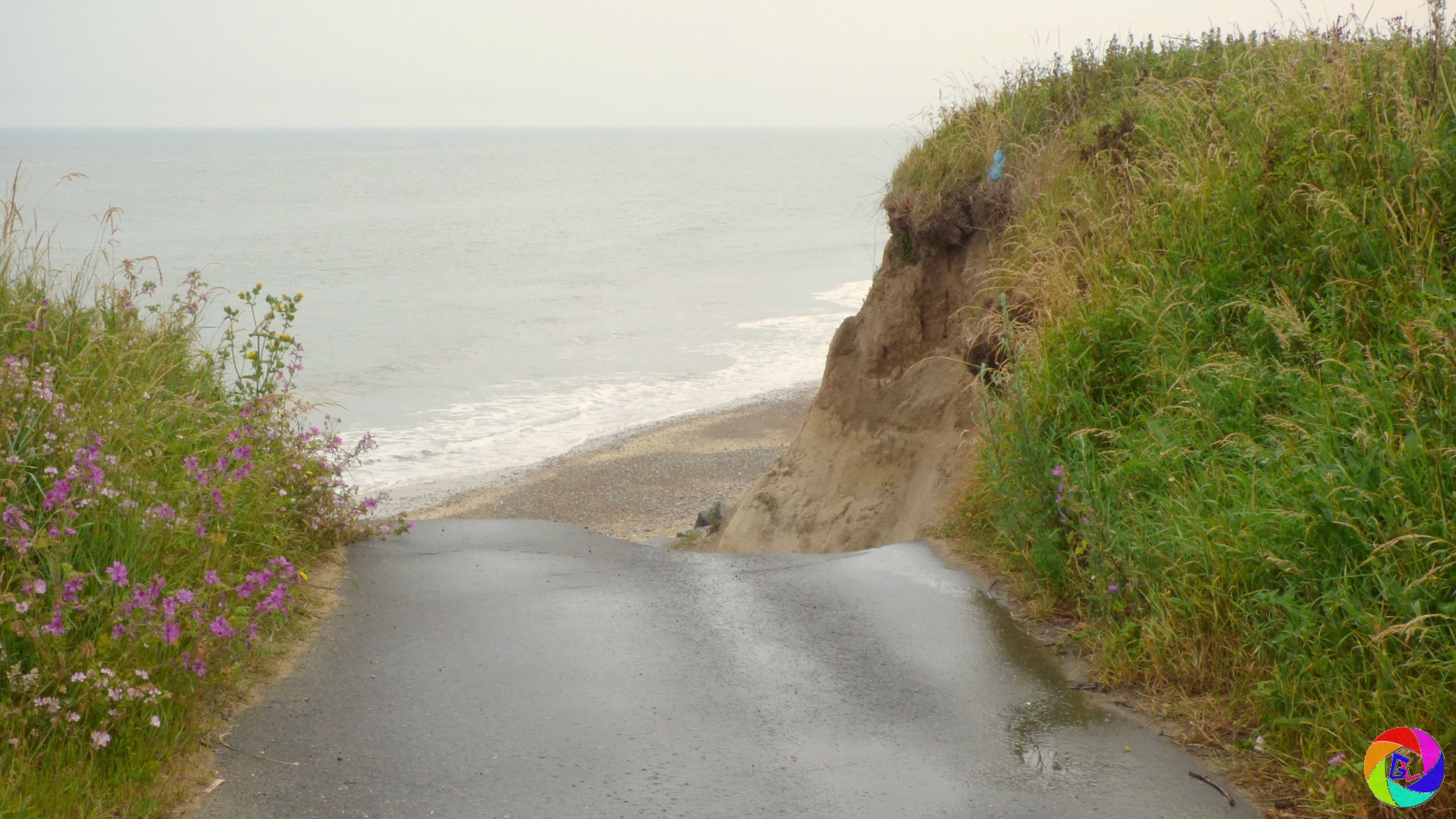 Road that led to the sea front cottages, destroyed by erosion
